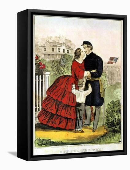 Off for the War-Currier & Ives-Framed Premier Image Canvas