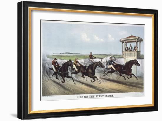 Off on the First Score-Currier & Ives-Framed Giclee Print