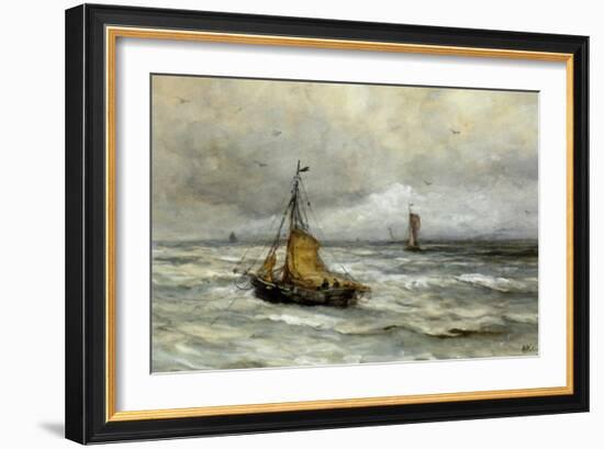 Off the Coast-Hendrik William Mesdag-Framed Art Print