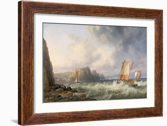 Off the Yorkshire Coast, Staithes, 1861-John Wilson Carmichael-Framed Giclee Print