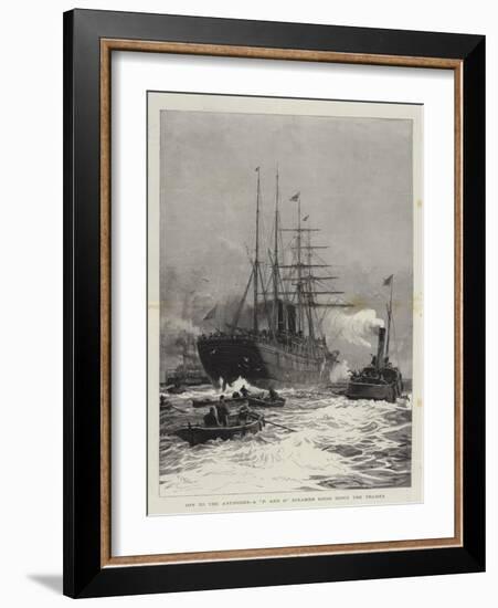 Off to the Antipodes, a P and O Steamer Going Down the Thames-William Lionel Wyllie-Framed Giclee Print