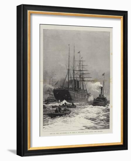 Off to the Antipodes, a P and O Steamer Going Down the Thames-William Lionel Wyllie-Framed Giclee Print