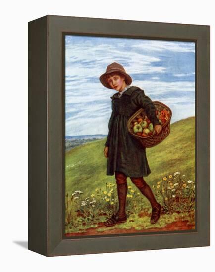 'Off to the Village' by Kate Greenaway-Kate Greenaway-Framed Premier Image Canvas