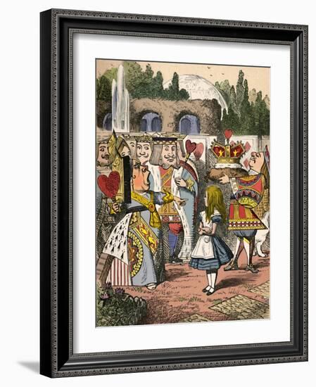 'Off with her head! Alice and the Red Queen', 1889-John Tenniel-Framed Giclee Print