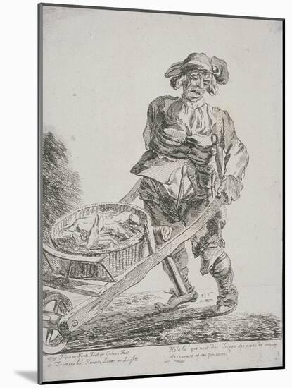 Offal Seller, Cries of London, 1760-Paul Sandby-Mounted Giclee Print
