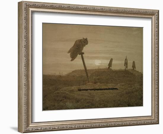 Offenes Grab, Griseille-Caspar David Friedrich-Framed Giclee Print