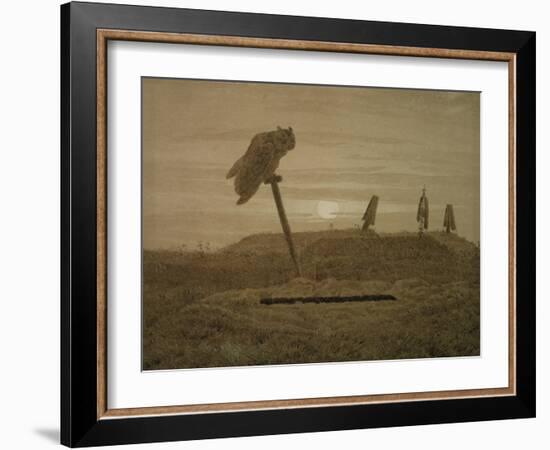 Offenes Grab, Griseille-Caspar David Friedrich-Framed Giclee Print