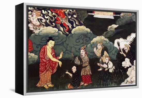 Offering Bunches of Grass, Scenes from the Life of Buddha Shakyamuni, 18th Century, Tibet-null-Framed Premier Image Canvas