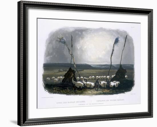 Offering of the Mandan Indians, Plate 14, Travels in the Interior of North America-Karl Bodmer-Framed Giclee Print