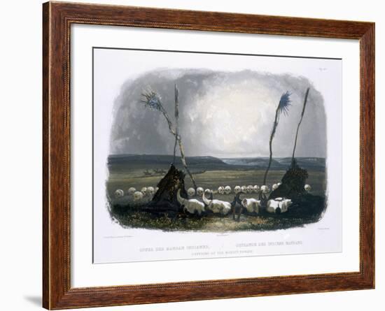 Offering of the Mandan Indians, Plate 14, Travels in the Interior of North America-Karl Bodmer-Framed Giclee Print