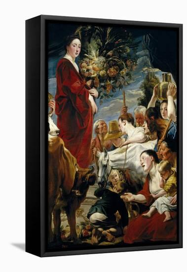 Offering to Ceres, Ca. 1619-Jacob Jordaens-Framed Premier Image Canvas