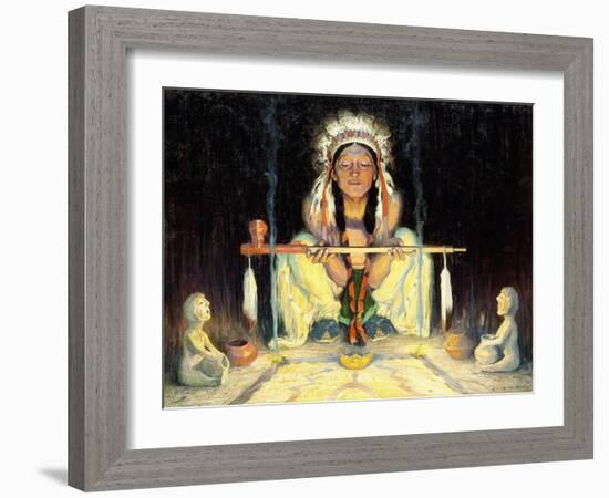 Offering to the Great Spirit-Eanger Irving Couse-Framed Giclee Print