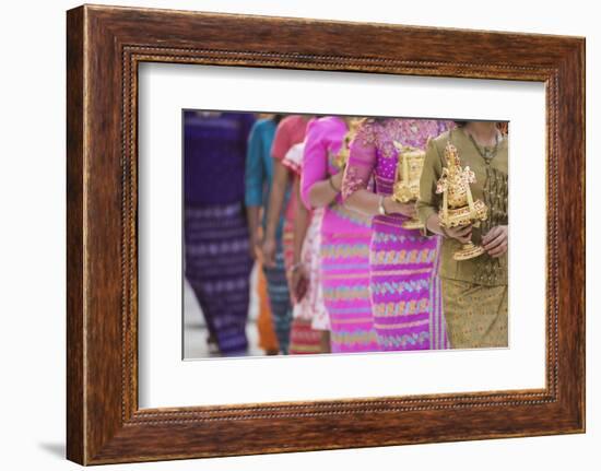 Offerings During a Festival at Shwedagon Pagoda (Golden Pagoda), Yangon (Rangoon), Myanmar (Burma)-Matthew Williams-Ellis-Framed Photographic Print