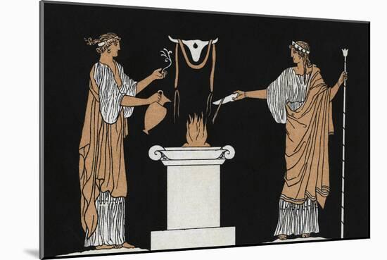 Offerings to the dead Ancient Greece-John Flaxman-Mounted Giclee Print