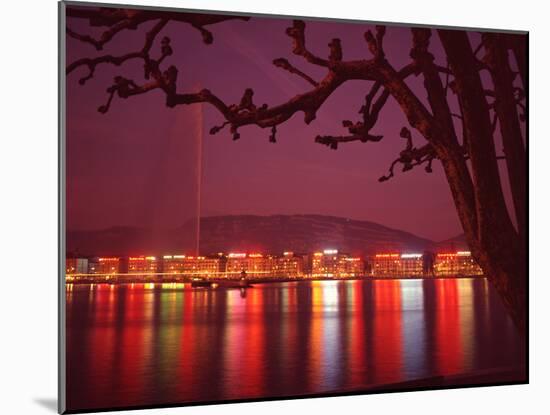 Office and Hotel Buildings Reflected in the Waters of Lake Geneva, Switzerland-Ralph Crane-Mounted Photographic Print