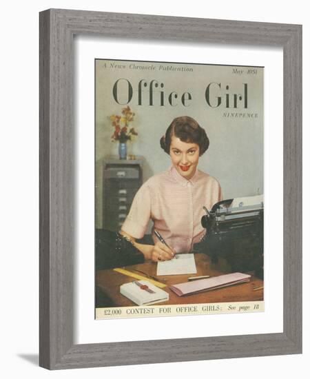 Office Girl, Womens Secretaries Portraits Magazine, UK, 1951-null-Framed Giclee Print