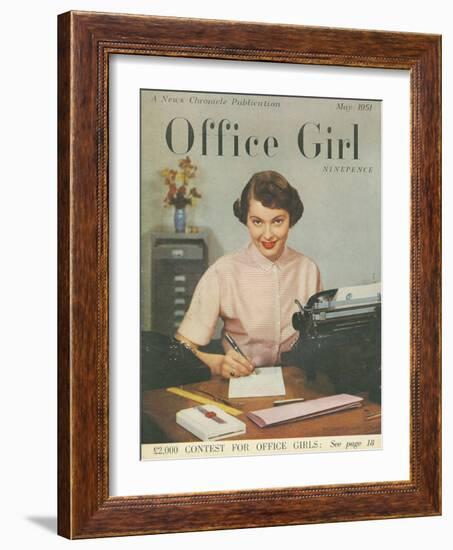 Office Girl, Womens Secretaries Portraits Magazine, UK, 1951-null-Framed Giclee Print