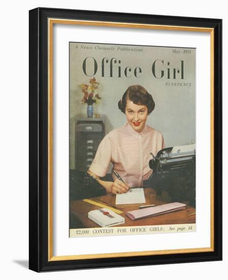 Office Girl, Womens Secretaries Portraits Magazine, UK, 1951-null-Framed Giclee Print