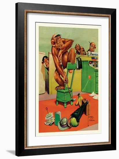 Office Golf-Lawson Wood-Framed Art Print