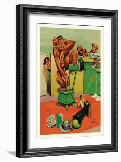 Office Golf-Lawson Wood-Framed Art Print