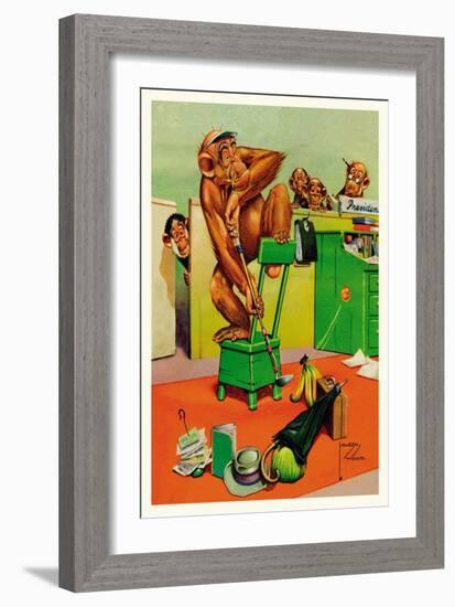 Office Golf-Lawson Wood-Framed Art Print