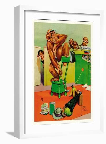 Office Golf-Lawson Wood-Framed Art Print