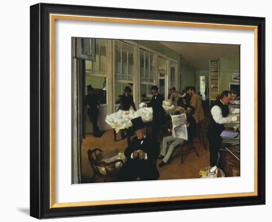 Office of the Cotton Merchants-Edgar Degas-Framed Giclee Print