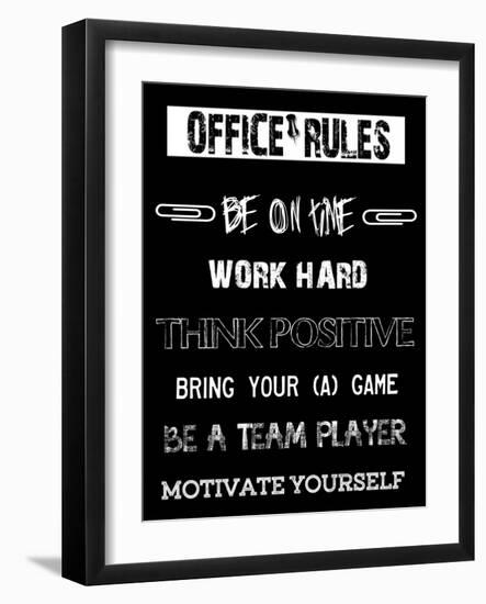 Office Rules 1-Sheldon Lewis-Framed Art Print