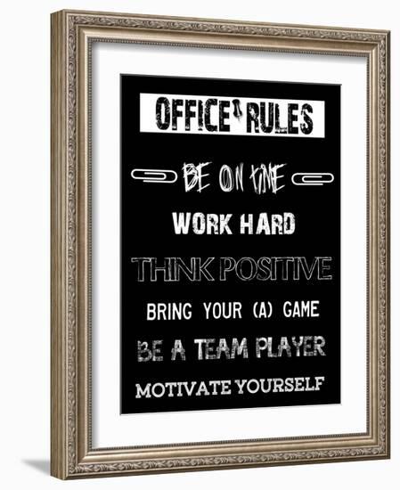 Office Rules 1-Sheldon Lewis-Framed Art Print