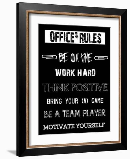 Office Rules 1-Sheldon Lewis-Framed Art Print