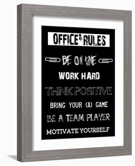 Office Rules 1-Sheldon Lewis-Framed Art Print