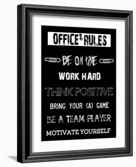 Office Rules 1-Sheldon Lewis-Framed Art Print