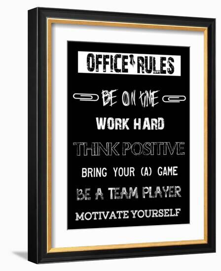 Office Rules 1-Sheldon Lewis-Framed Art Print