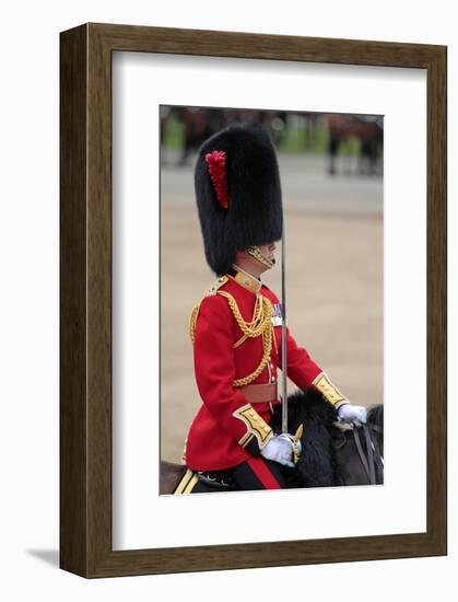 Officer at the The Queen's Annual Birthday Parade Trooping the Colour-null-Framed Art Print