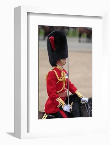 Officer at the The Queen's Annual Birthday Parade Trooping the Colour-null-Framed Art Print