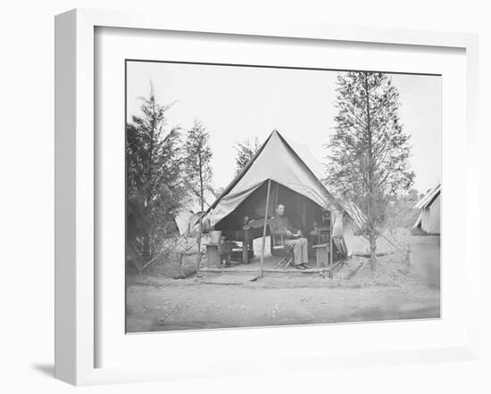 Officer in Tent During American Civil War-Stocktrek Images-Framed Photographic Print