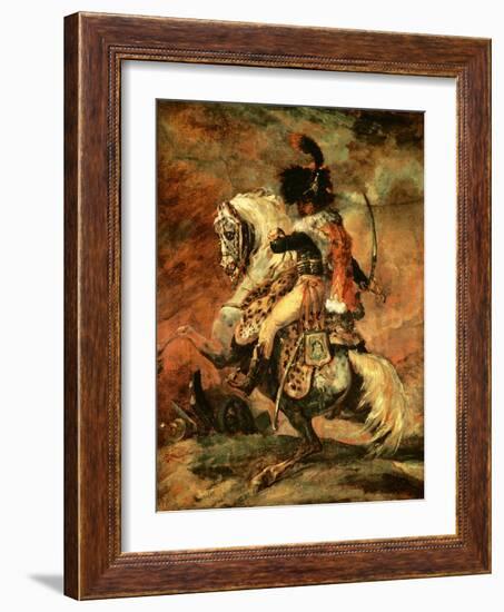 Officer of the Hussars on Horseback, 1812/16-Théodore Géricault-Framed Giclee Print