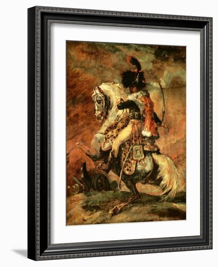 Officer of the Hussars on Horseback, 1812/16-Théodore Géricault-Framed Giclee Print