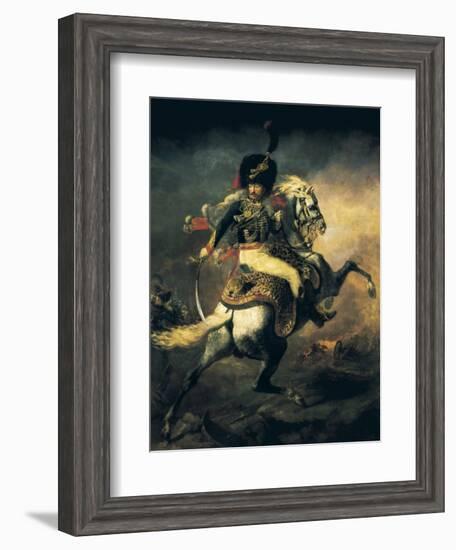 Officer of the Hussars-Théodore Géricault-Framed Art Print