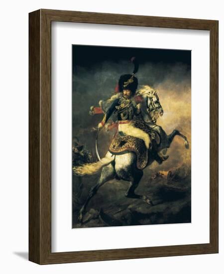 Officer of the Hussars-Théodore Géricault-Framed Art Print