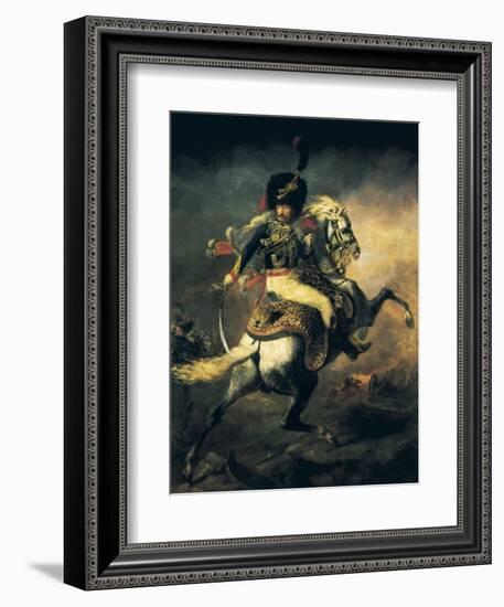 Officer of the Hussars-Théodore Géricault-Framed Art Print