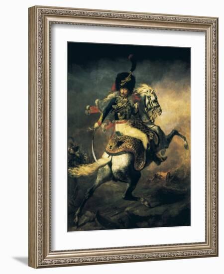 Officer of the Hussars-Théodore Géricault-Framed Art Print