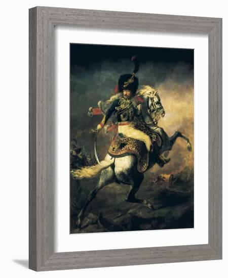 Officer of the Hussars-Théodore Géricault-Framed Art Print