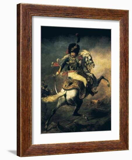 Officer of the Hussars-Théodore Géricault-Framed Art Print