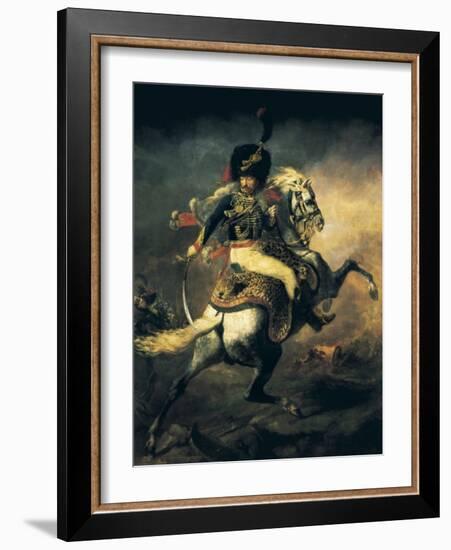 Officer of the Hussars-Théodore Géricault-Framed Art Print