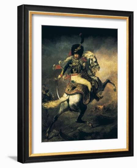 Officer of the Hussars-Théodore Géricault-Framed Art Print