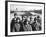 Officers and Men of Marine Corps Test Unit No.1, with Artillery Equipment, Helicopters in Formation-Hank Walker-Framed Photographic Print