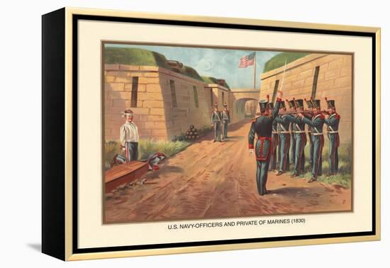 Officers and Private of the Marines, 1830-Werner-Framed Stretched Canvas