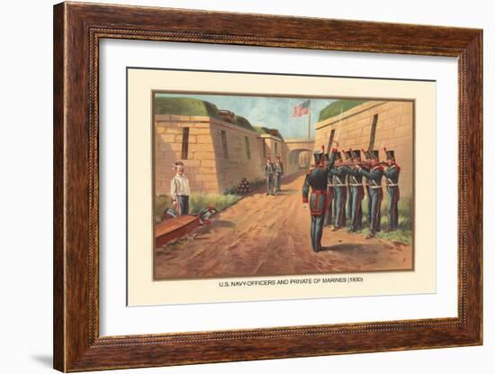 Officers and Private of the Marines, 1830-Werner-Framed Art Print