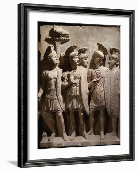 Officers and Soldiers of the Praetorian Guard, Relief, 2nd century AD Roman-null-Framed Photographic Print